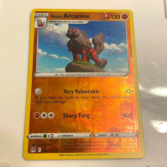 Pokemon Toys Hisuian Arcanine Reverse Hollo Pokmon Card Poshmark
